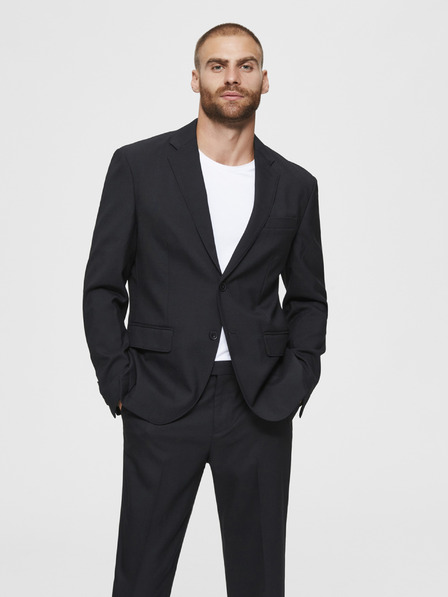 SELECTED Schwarzer Blazer aus einer Wollmischung Selected Homme Stock