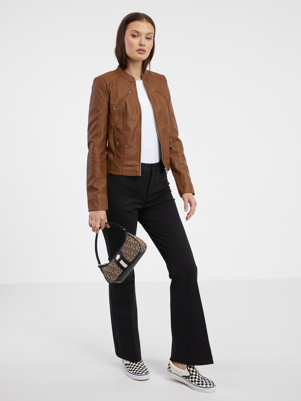 ONLY Schwarze Damenhose mit ausgestelltem Schnitt ONLY Peach