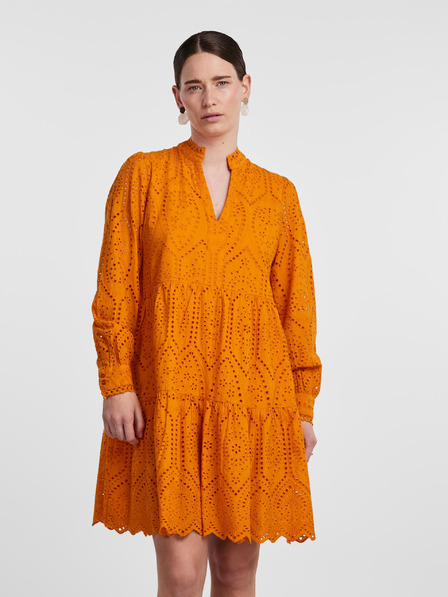 Y.A.S Orangefarbenes gemustertes Damenkleid Y.A.S Holi