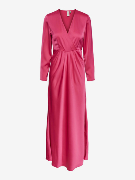 Y.A.S Dunkelrosa Satin-Maxikleid für Damen Y.A.S Thena