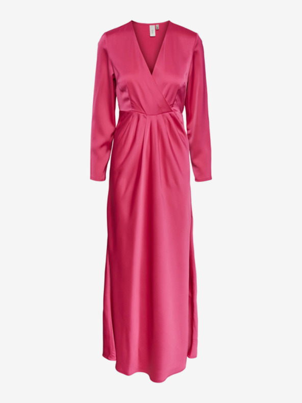 Y.A.S Dunkelrosa Satin-Maxikleid für Damen Y.A.S Thena