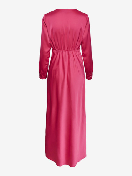 Y.A.S Dunkelrosa Satin-Maxikleid für Damen Y.A.S Thena