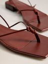 Mango Weinrote Ledersandalen Mango Cordon