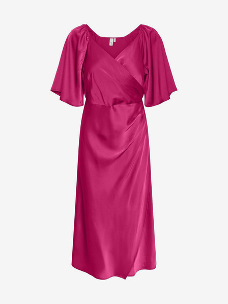 Y.A.S Dunkelrosa Damen-Midikleid aus Satin Y.A.S Athena