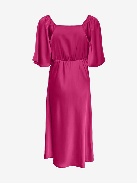 Y.A.S Dunkelrosa Damen-Midikleid aus Satin Y.A.S Athena