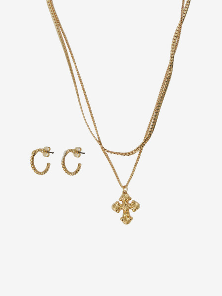 Pieces Damen-Ohrringe und Halskette in Gold Pieces Mana