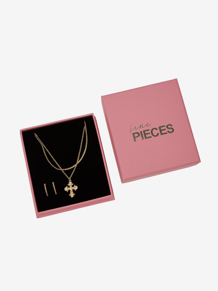 Pieces Damen-Ohrringe und Halskette in Gold Pieces Mana