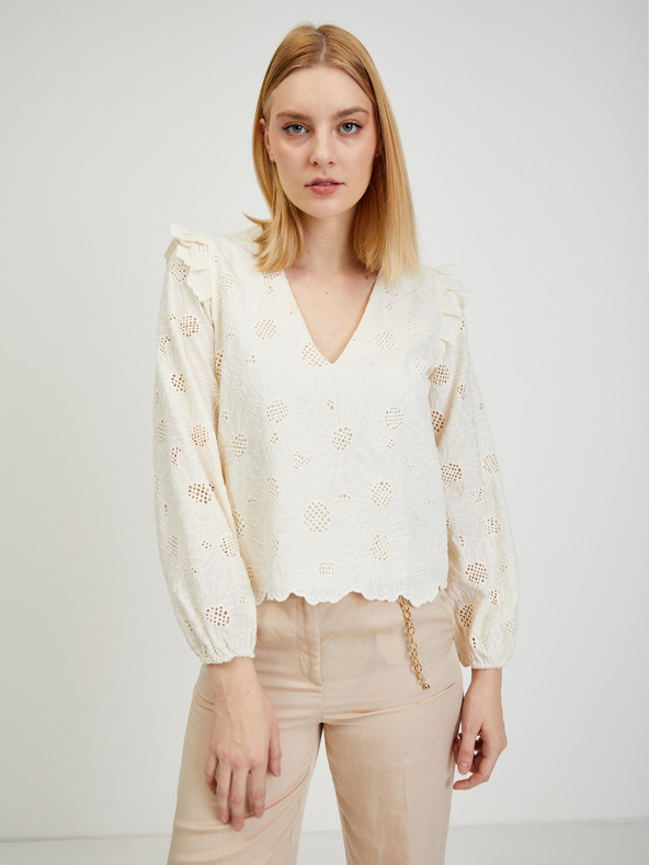 Orsay Beige gemusterte Damenbluse ORSAY