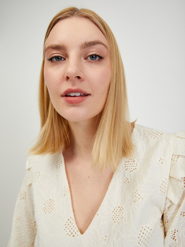 Orsay Beige gemusterte Damenbluse ORSAY