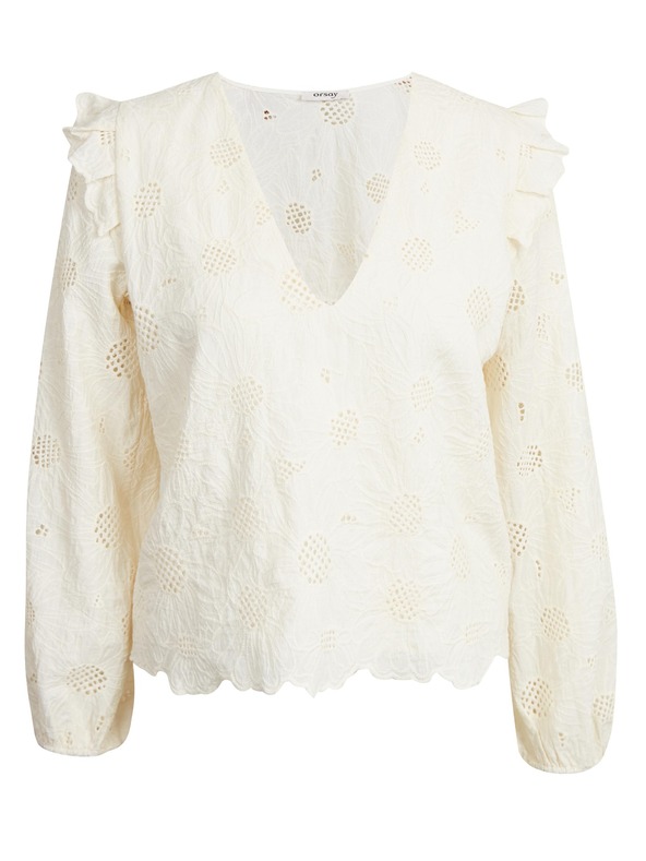 Orsay Beige gemusterte Damenbluse ORSAY