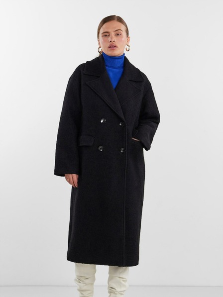 Y.A.S Schwarzer Mantel aus Wollgemisch für Damen Y.A.S Mila