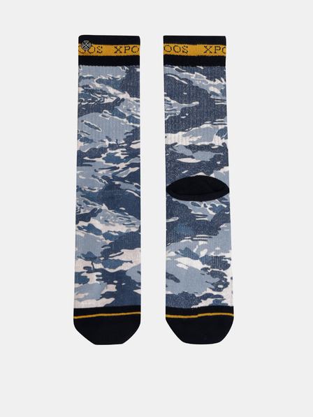 XPOOOS Blaue gemusterte Socken für Herren XPOOOS