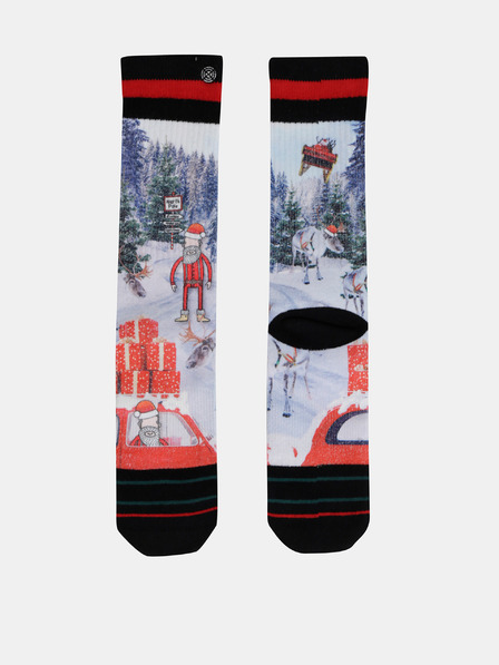 XPOOOS Rote und blaue Weihnachtssocken für Herren XPOOOS