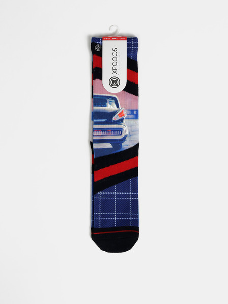 XPOOOS Rote und blaue Herrensocken XPOOOS