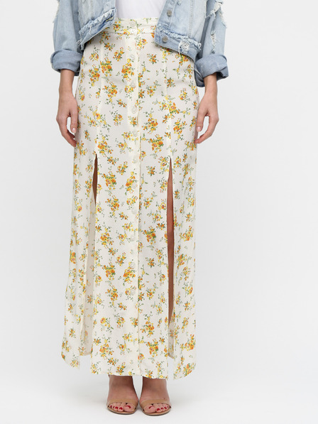 Miss Selfridge Cremefarbener geblümter Maxirock mit Schlitzen Miss Selfridge