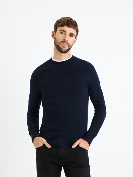 Celio Dunkelblauer Herren-Basic-Pullover Celio Cevlna