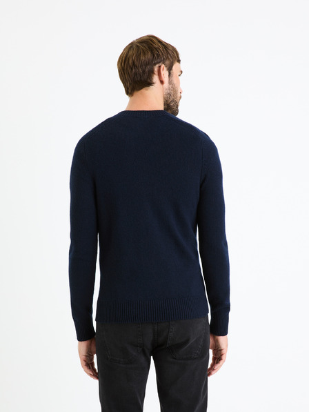 Celio Dunkelblauer Herren-Basic-Pullover Celio Cevlna