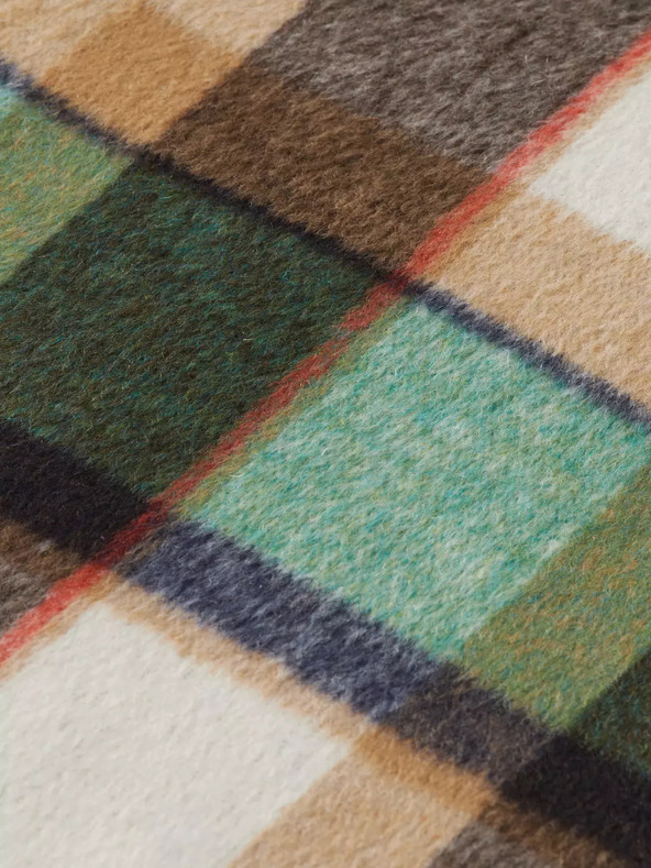 Scotch & Soda Grüner karierter Damen-Wintermantel mit Wollmischung Scotch & Soda