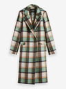 Scotch & Soda Grüner karierter Damen-Wintermantel mit Wollmischung Scotch & Soda