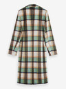Scotch & Soda Grüner karierter Damen-Wintermantel mit Wollmischung Scotch & Soda
