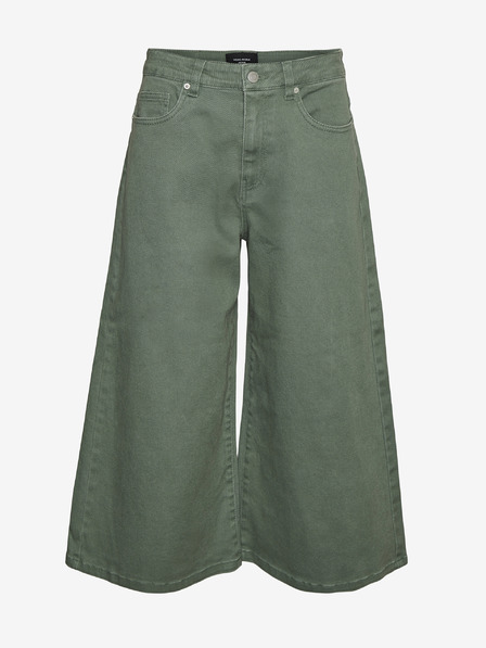 Vero Moda Grüne Cropped-Jeans mit weitem Bein VERO MODA Clive
