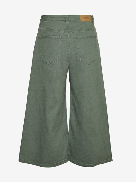 Vero Moda Grüne Cropped-Jeans mit weitem Bein VERO MODA Clive