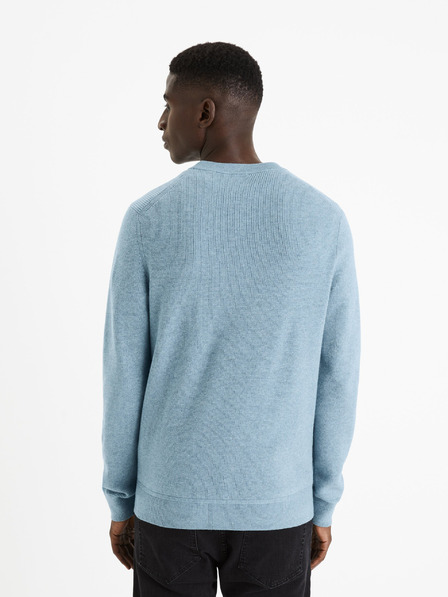 Celio Hellblauer Herren-Basic-Pullover Celio Femoon