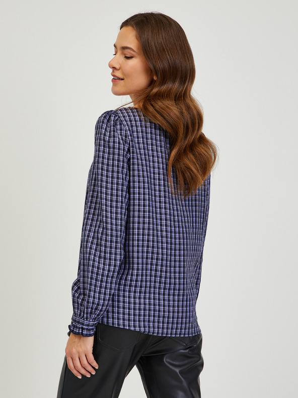 Orsay Dunkelblau karierte Bluse ORSAY