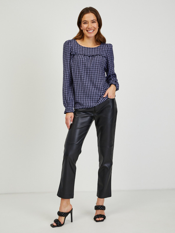 Orsay Dunkelblau karierte Bluse ORSAY