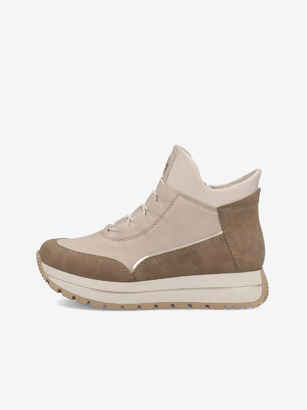 Rieker Beige Damen-Wildleder-Stiefeletten Rieker