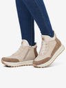 Rieker Beige Damen-Wildleder-Stiefeletten Rieker