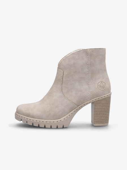 Rieker Beige Damenstiefeletten aus Wildleder mit Absatz Rieker