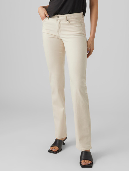 Vero Moda Cremefarbene Straight Fit-Jeans für Damen VERO MODA Daf