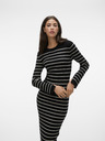 Vero Moda Schwarzer Damenpullover gestreiftes Kleid VERO MODA Gold