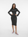 Vero Moda Schwarzer Damenpullover gestreiftes Kleid VERO MODA Gold