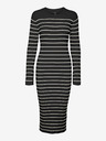 Vero Moda Schwarzer Damenpullover gestreiftes Kleid VERO MODA Gold