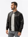 Ombre Clothing Dunkelbraune Herren-Lederjacke Ombre Clothing