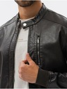 Ombre Clothing Dunkelbraune Herren-Lederjacke Ombre Clothing