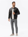 Ombre Clothing Dunkelbraune Herren-Lederjacke Ombre Clothing