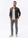 Ombre Clothing Dunkelbraune Herren-Lederjacke Ombre Clothing