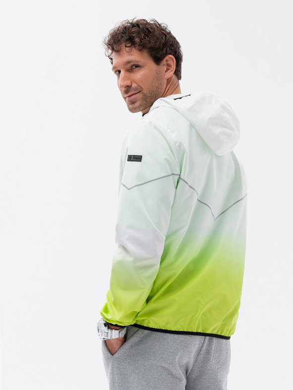 Ombre Clothing Grüne und weiße Herrenjacke Ombre Clothing