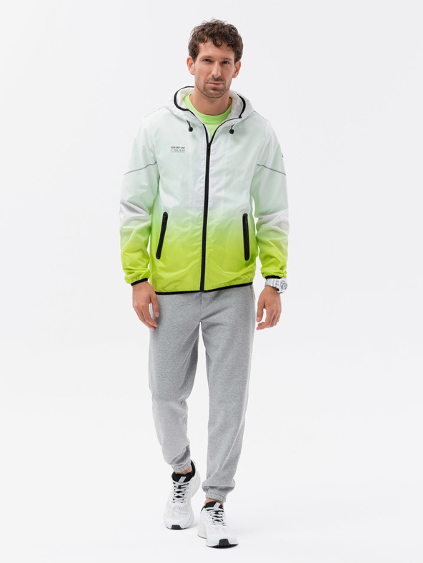 Ombre Clothing Grüne und weiße Herrenjacke Ombre Clothing