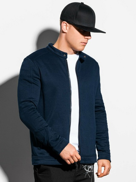 Ombre Clothing Herren-Kapuzenpulli mit Reißverschluss ohne Kapuze B1071 - navy