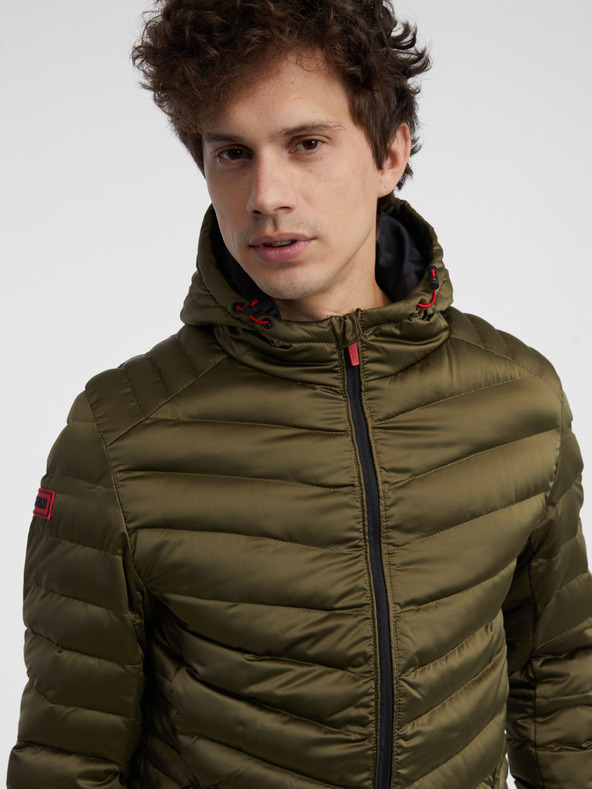 Ombre Clothing Khaki Herren Steppjacke Leichtgewicht Ombre Kleidung