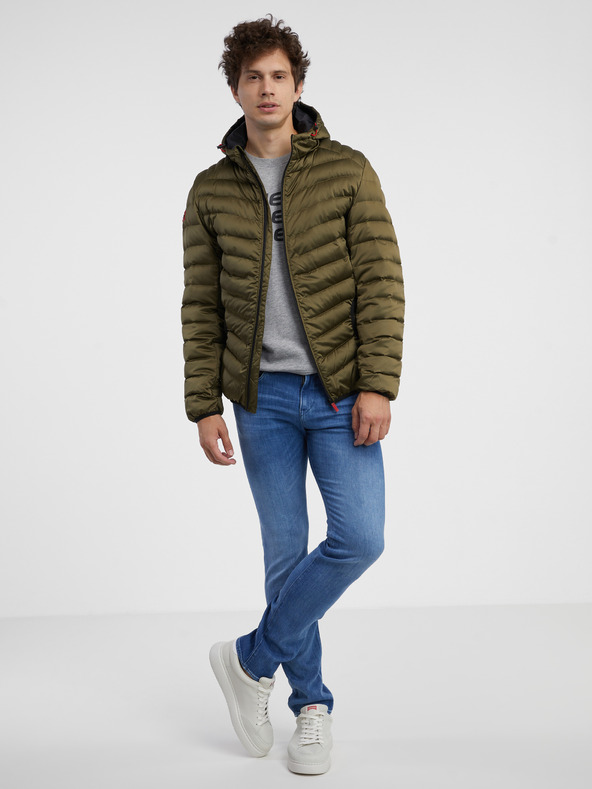 Ombre Clothing Khaki Herren Steppjacke Leichtgewicht Ombre Kleidung