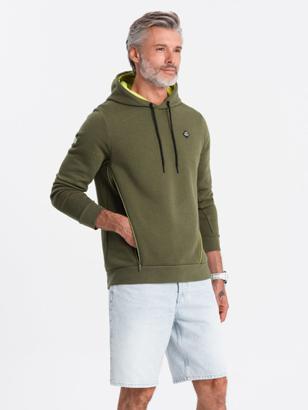 Ombre Clothing Khaki Herren Kapuzenpullover Ombre Kleidung
