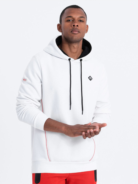Ombre Clothing Weißer Herren-Kapuzenpullover Ombre Kleidung