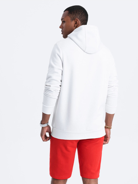 Ombre Clothing Weißer Herren-Kapuzenpullover Ombre Kleidung