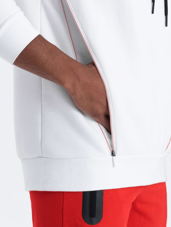 Ombre Clothing Weißer Herren-Kapuzenpullover Ombre Kleidung