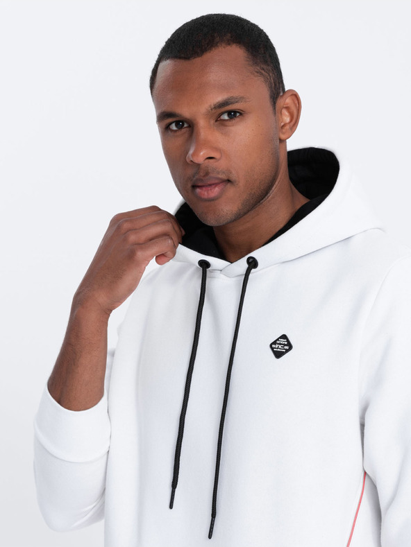 Ombre Clothing Weißer Herren-Kapuzenpullover Ombre Kleidung